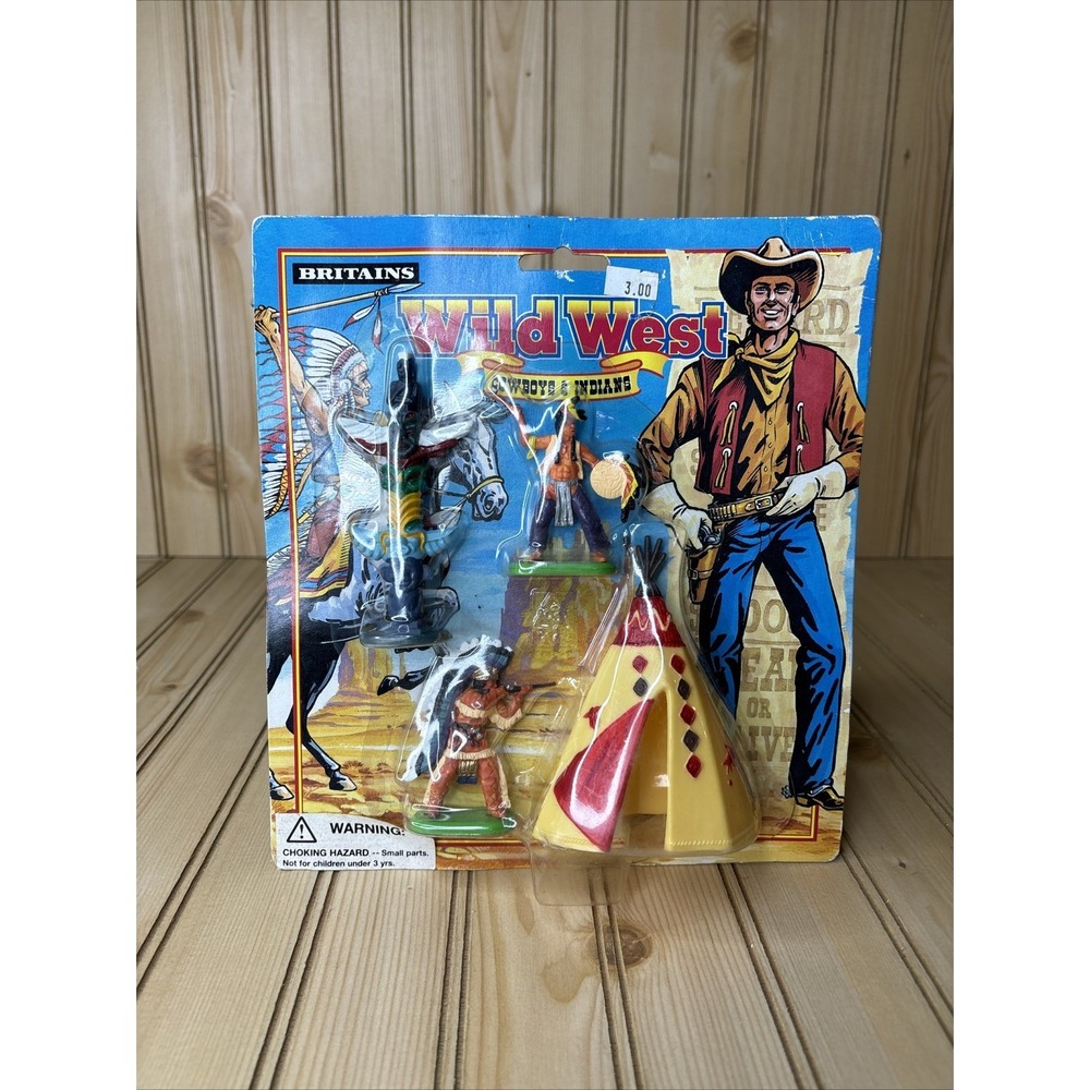 NEW Vintage BRITAINS Wild West COWBOYS & INDIANS #7507 Fighting Tee Pee 1972 NOS